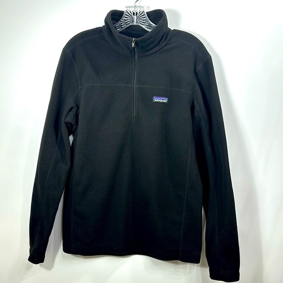 Patagonia Men’s Fleece 1/4 zip jacket black size small. - Picture 1 of 9